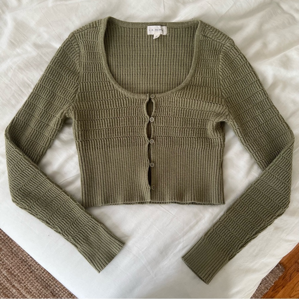 Pacsun LA Hearts cropped cardigan sweater